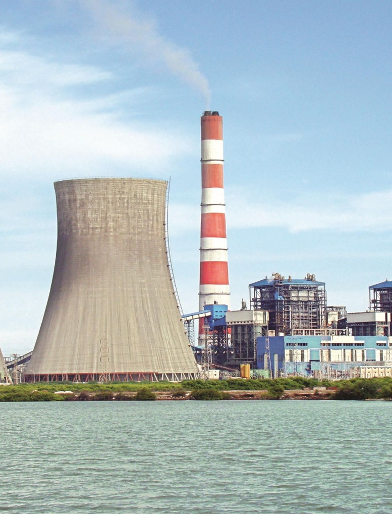 Power Plant cooling tower and chimney